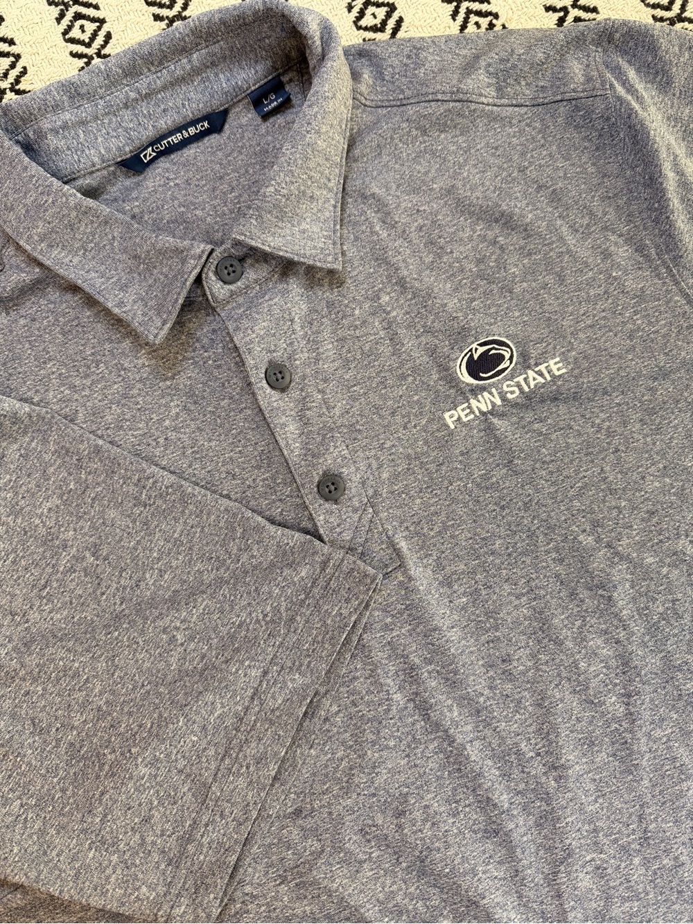 Cutter & Buck Penn State Nittany Lions Polo Shirt Mens Size Large Gray Golf L